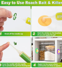fácil colocación de gel anticucarachas