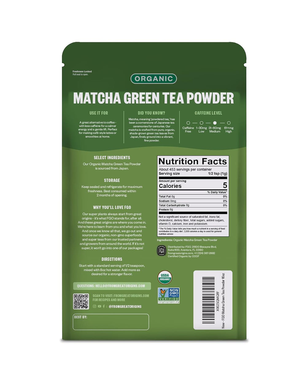 FGO té matcha orgánico