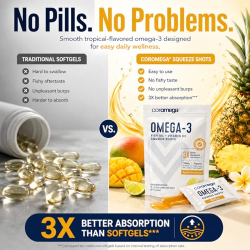 Fórmula de omega 3 en paquetes