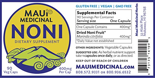 fruta entera de noni en cápsulas
