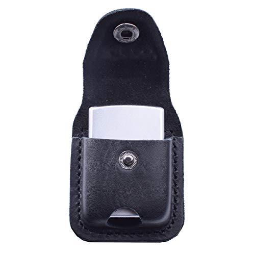 funda de cuero para encendedor negro