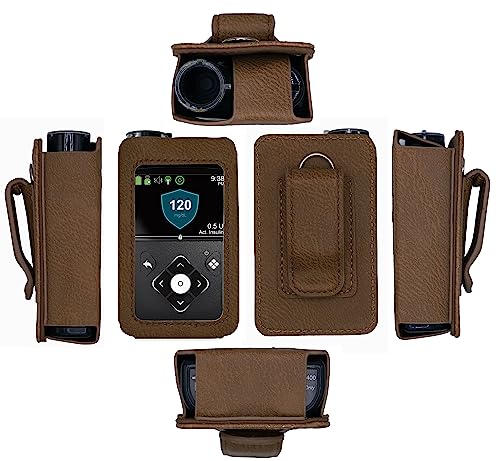 funda de cuero premium para bomba de insulina