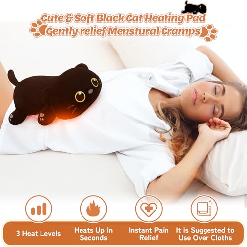 gato negro plush kawaii para aliviar el dolor
