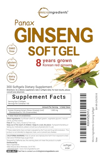 Ginseng coreano en cápsulas suaves