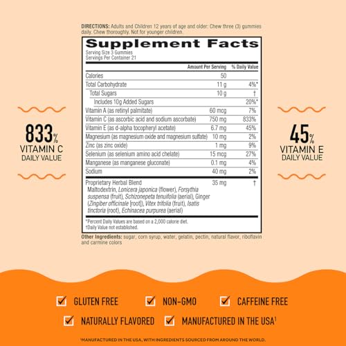 gomitas de 750mg vitamina C para adultos