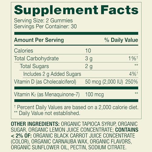gomitas de vitaminas D3 K2 para una vida saludable