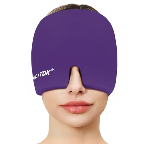 gorro de alivio para migrañas morado