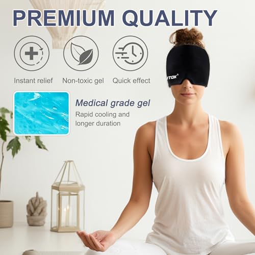 gorro negro para estrés y migraña