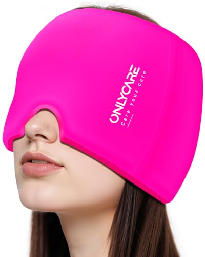 gorro para alivio de migraña rosa fucsia