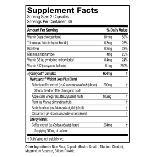 Hydroxycut 72 cápsulas