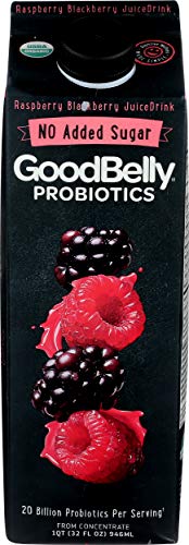 jugo probiótico Goodbelly sabor frambuesa y mora