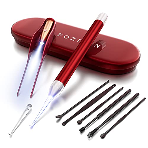 kit de pinzas para limpiar oídos con luz LED