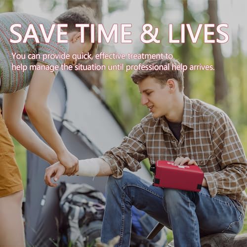 kit médico con compartimentos etiquetados