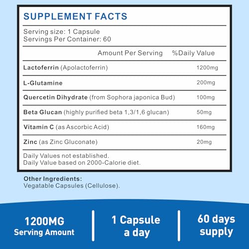 Lactoferrina 1200mg para salud inmunológica