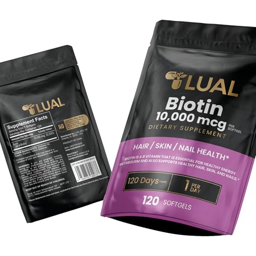 LUAL Biotina 10,000 mcg para uñas saludables
