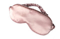 máscara de sueño de seda rosa