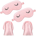 máscaras de sueño de seda rosa