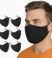 mascarilla de tela negra reutilizable