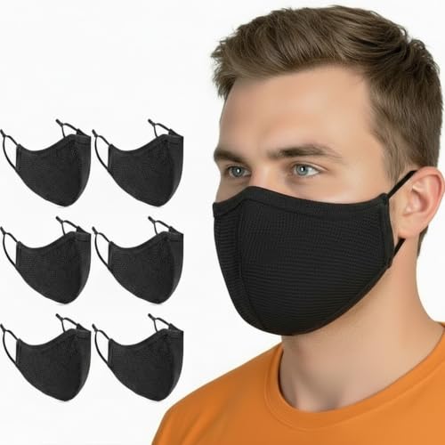mascarilla de tela negra reutilizable