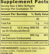 Mini softgels de calcio 600 mg
