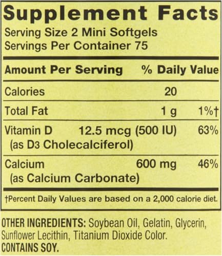 Mini softgels de calcio fácil de tragar