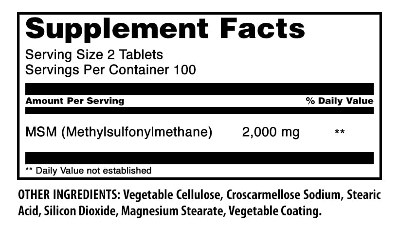 MSM Amazing Formulas sin gluten
