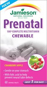 multivitamínico prenatal masticable para embarazadas