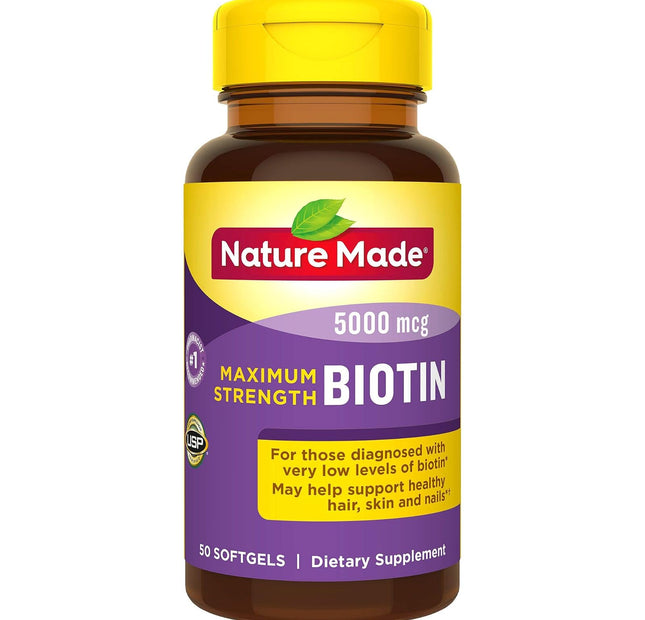 Nature Made Biotina 5000 mcg cápsulas blandas