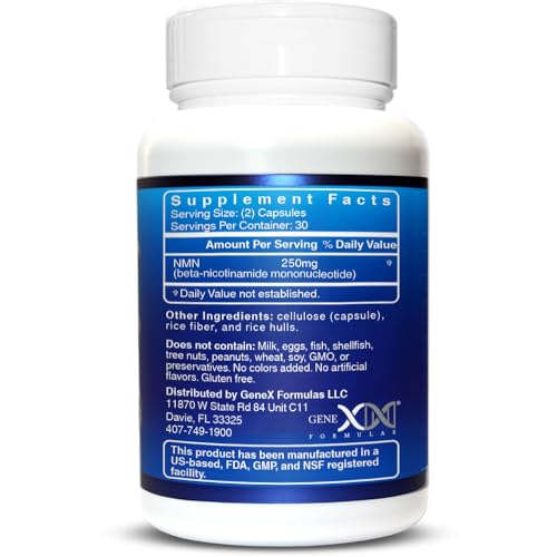 NMN 250mg para rejuvenecimiento celular