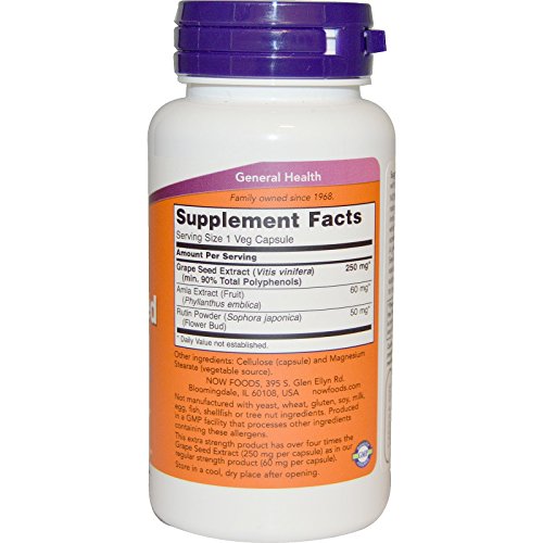 NOW Foods cápsulas veganas de semilla de uva