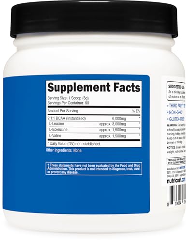 Nutricost BCAA en 90 porciones prácticas