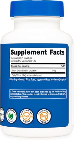 Nutricost Orotato de Litio en cápsulas