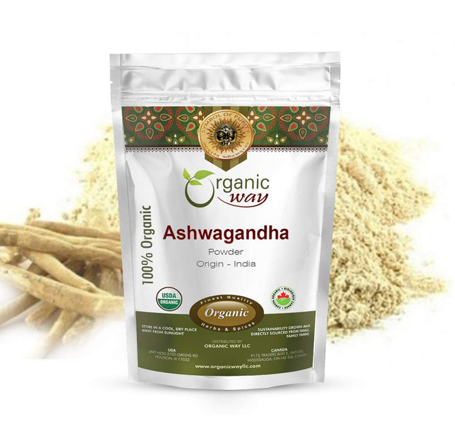 Organic Way polvo de raíz de ashwagandha