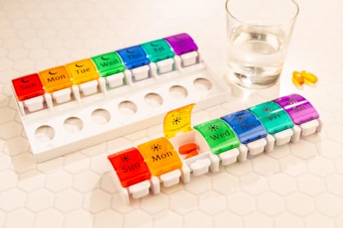 organizador de medicamentos colorido y práctico