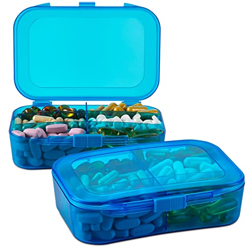 organizador de pastillas azul portátil