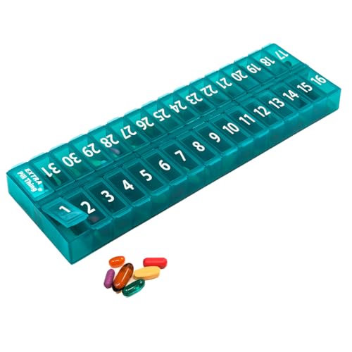 organizador de pastillas azul y verde