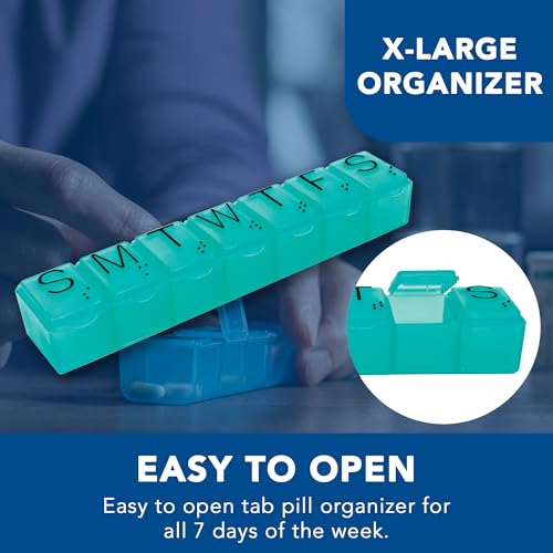 organizador de pastillas con etiquetas en Braille