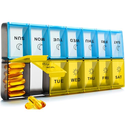 organizador de pastillas grande para 2 veces al día