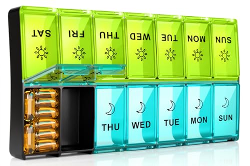 organizador de pastillas grande para 2 veces al día