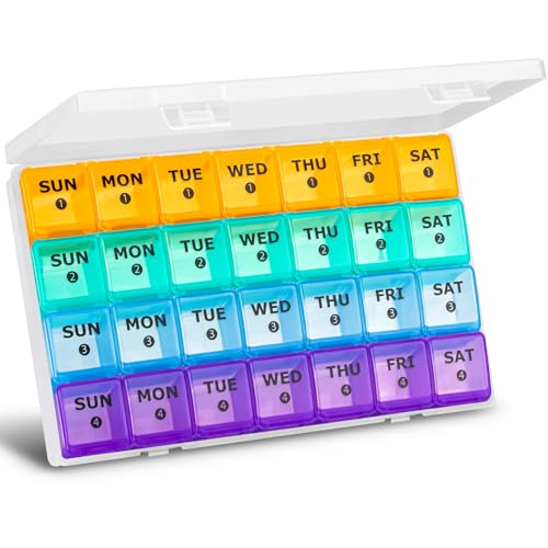 organizador de pastillas grande para 4 semanas