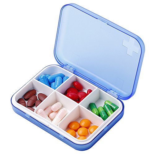 organizador de pastillas portátil azul