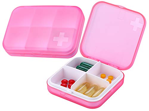 organizador de pastillas rosa compacto