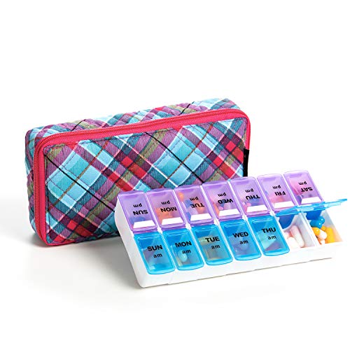 organizador de pastillas rosa grande