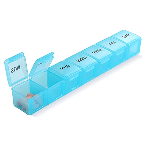 organizador de pastillas semanal azul claro