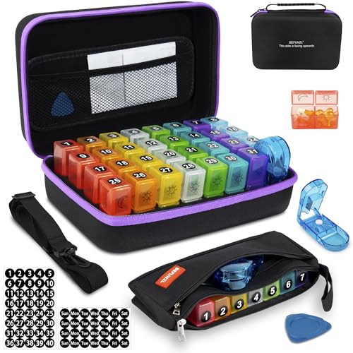 organizador mensual de pastillas morado