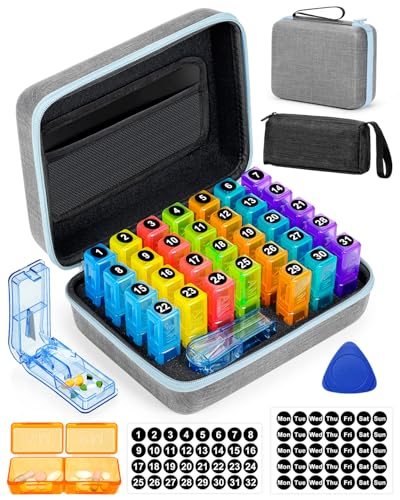 organizador mensual de pastillas portátil