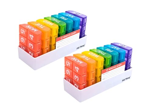 organizador semanal de pastillas multicolor