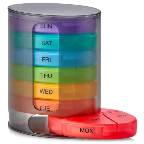 organizador semanal de pastillas multicolor