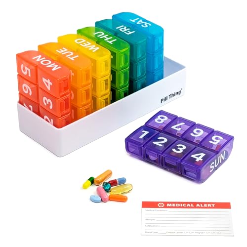 organizador semanal de pastillas multicolor