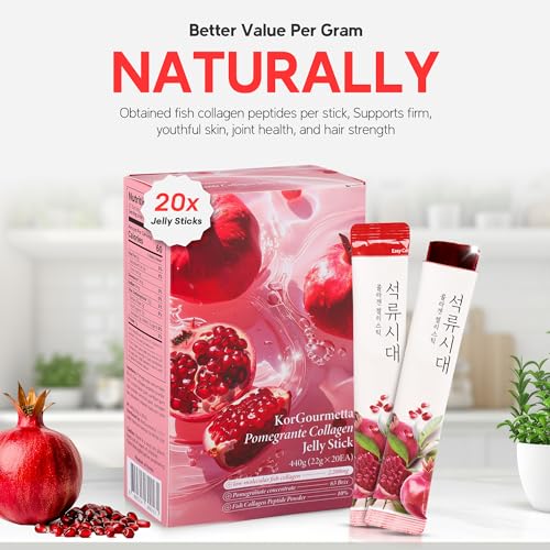 Palitos de Colágeno de Granada – 20 Palitos, 22g | Extracto de Fruta Coreana, Belleza Diaria, Sin Azúcar, Prácticos para Llevar - imagen 2